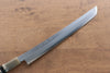 Jikko Shiko White Steel Sakimaru Yanagiba 270mm Ebony with Double Ring Handle - Japanny - Best Japanese Knife