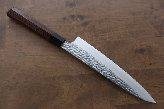 Seki Kanetsugu Heptagon Wood VG10 Hammered Petty Knife & Gyuto & Bread Knife Set - Japanny - Best Japanese Knife
