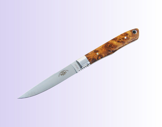 Moki Trout & Bird Fixed Blade Knife w/ Chinese Quince (light) - Japanny - Best Japanese Knife