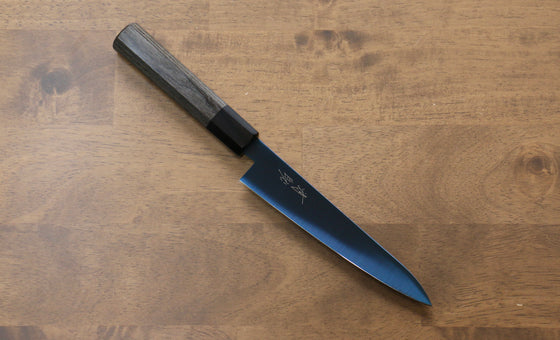 Seisuke SK-85 steel Ion plating Migaki Finished Petty-Utility  150mm Gray Pakka wood Handle - Japanny - Best Japanese Knife