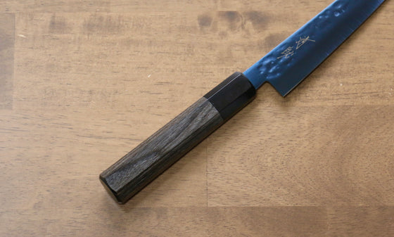 Seisuke SK-85 steel Ion plating Hammered Petty-Utility  150mm Gray Pakka wood Handle - Japanny - Best Japanese Knife