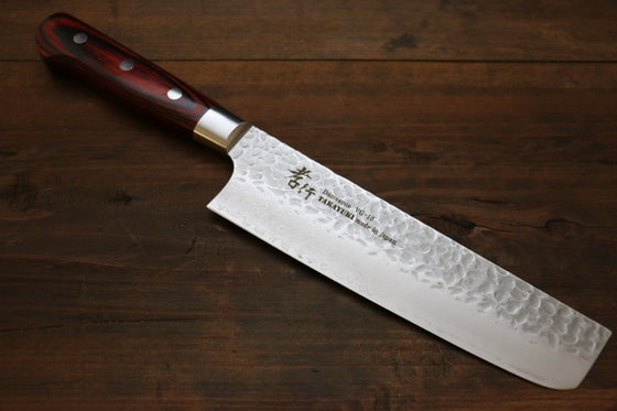 Sakai Takayuki VG10 33 Layer Damascus Nakiri  160mm Mahogany Pakka wood Handle (Super Deal) - Japanny - Best Japanese Knife
