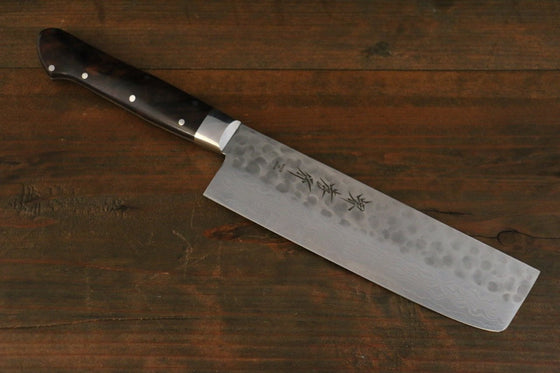 Sakai Takayuki VG10 17 Layer Damascus Nakiri 160mm Desert Ironwood Handle - Japanny - Best Japanese Knife