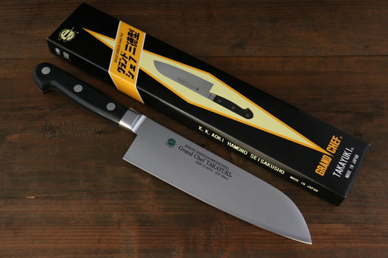 Sakai Takayuki Grand Chef Swedish Steel-stn Santoku  180mm - Japanny - Best Japanese Knife