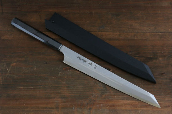 Sakai Takayuki Byakko White Steel No.1 Kiritsuke Yanagiba 270mm Ebony Wood Handle with Sheath - Japanny - Best Japanese Knife