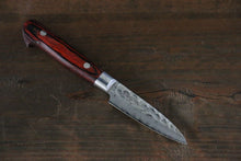  Sakai Takayuki VG10 33 Layer Damascus Petty-Utility Japanese Knife 80mm Mahogany Pakka wood Handle - Japanny - Best Japanese Knife