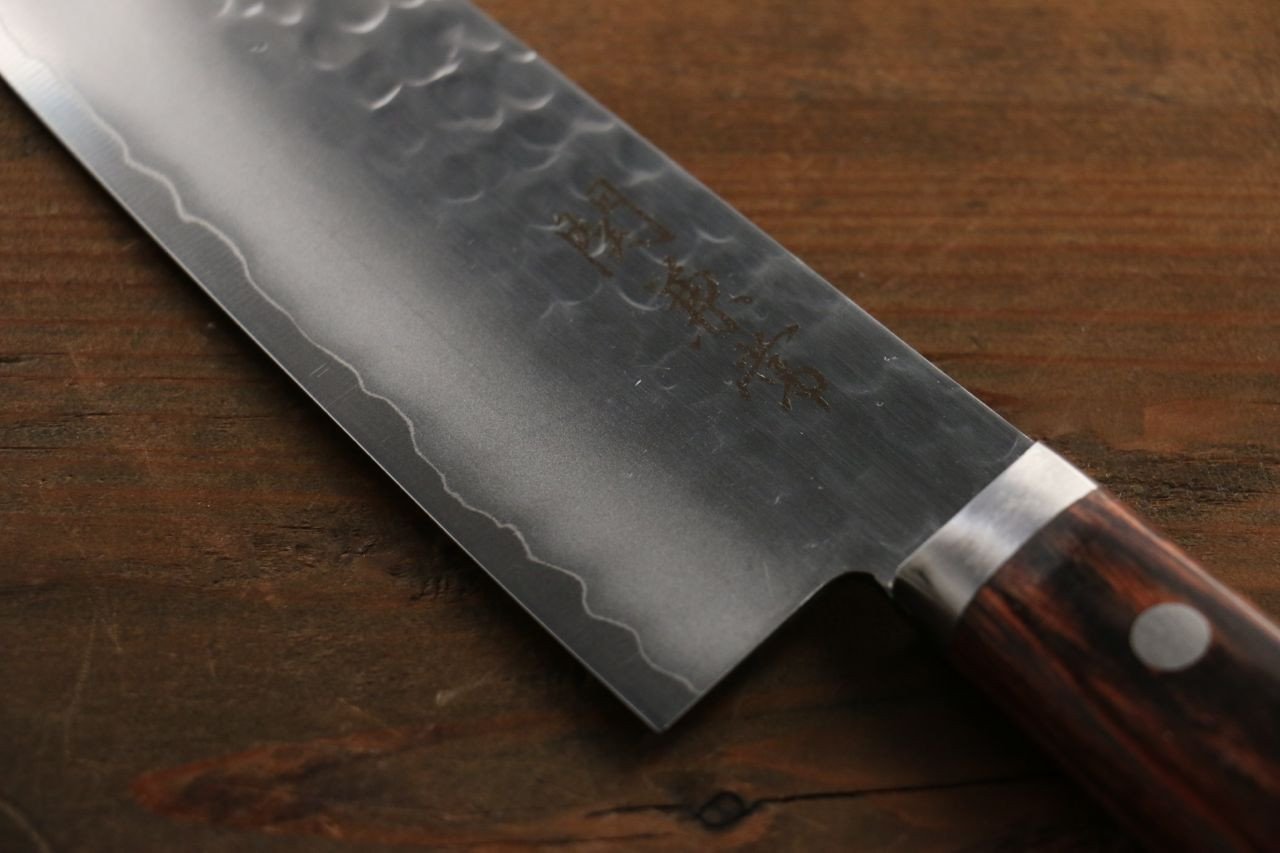 Kanetsune VG1 Hammered Santoku Japanese Knife 165mm Mahogany Handle - Japanny - Best Japanese Knife