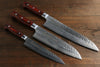 Sakai Takayuki 33 Layer Damascus Gyuto 210mm, Santoku 180mm, and Petty 150mm Japanese Kitchen Chef Knives Set - Japanny - Best Japanese Knife