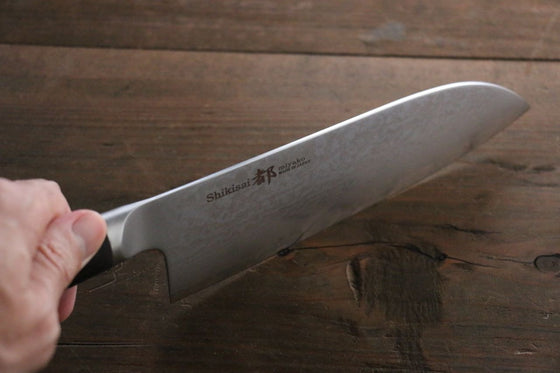 Miyako AUS8 33 Layer Damascus Santoku  165mm - Japanny - Best Japanese Knife
