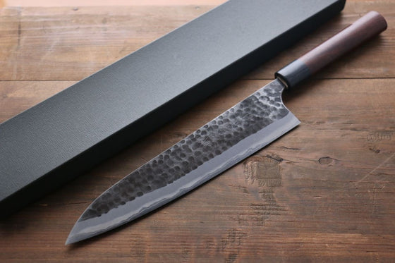 Katsushige Anryu Blue Super Gyuto Japanese Knife 240mm Shitan Handle - Japanny - Best Japanese Knife