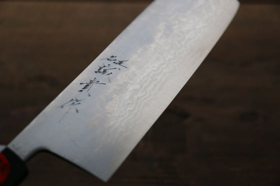 Shigeki Tanaka Blue Steel No.2 17 Layer Damascus Japanese Chef's Nakiri Knife 165mm with Magnolia Handle (ferrule: Water Buffalo) - Japanny - Best Japanese Knife