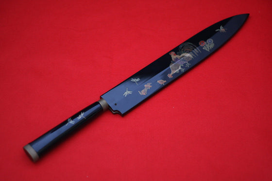 Takeshi Saji VG10 Japanese Yanagiba Chef Knife with Maki-e Art Rooster 270mm - Japanny - Best Japanese Knife