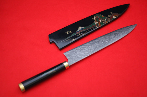 Takeshi Saji R2/SG2 Gyuto Japanese Knife 240mm Maki-e Art Fuji Handle with Sheath - Japanny - Best Japanese Knife
